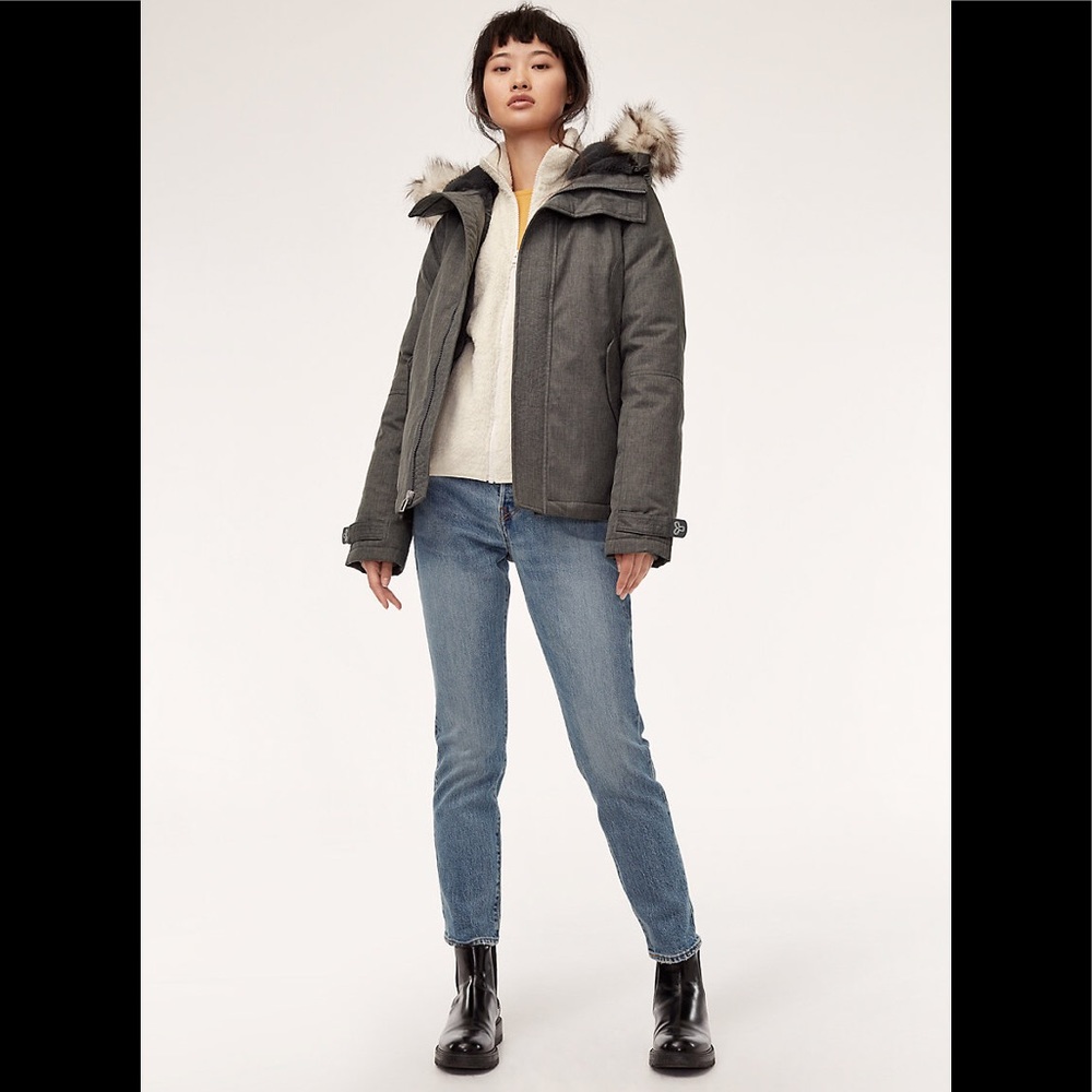 Aritzia Summit Short Parka by TNA in Charcoal